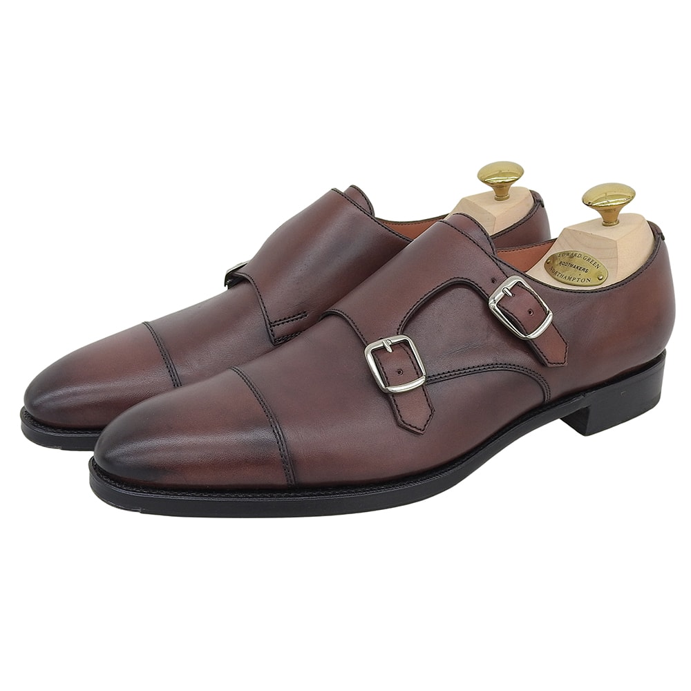エドワードグリーン 美品 B82ラスト ウエストミンスター ダブルモンクシューズ メンズ ブラウン 8/8.5 8/8.5