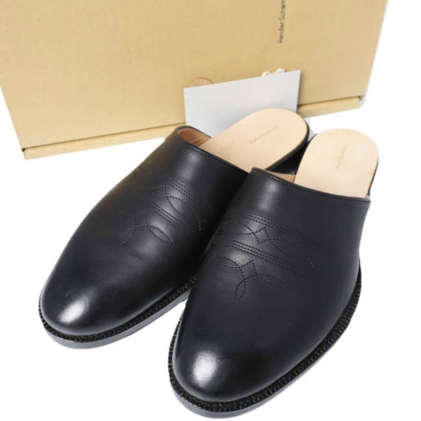 Hender Scheme エンダースキーマ 日本製 cheak チーク レザーサンダル di-rs-chk 5(26-26.5cm) black 定価49,500円 シューズ g27884