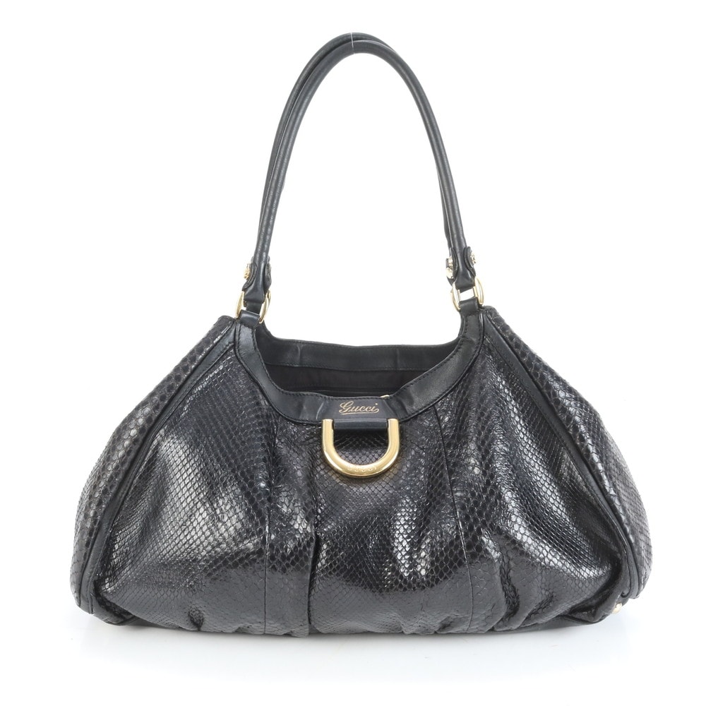 ■極美品 グッチ アビー 189835 トート バッグ パイソン レザー