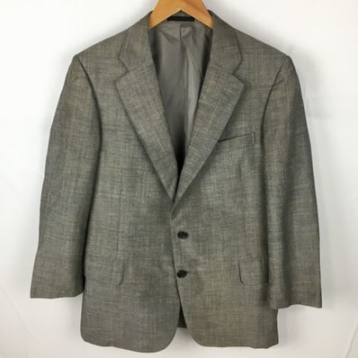 80s-90sVintage Burberrys/旧バーバリー 170AB5(メンズM程度) 麻入り 春夏 背抜きテーラードジャケット/ブレザー グレー/メンズ//men's 菅NO.A13-6
