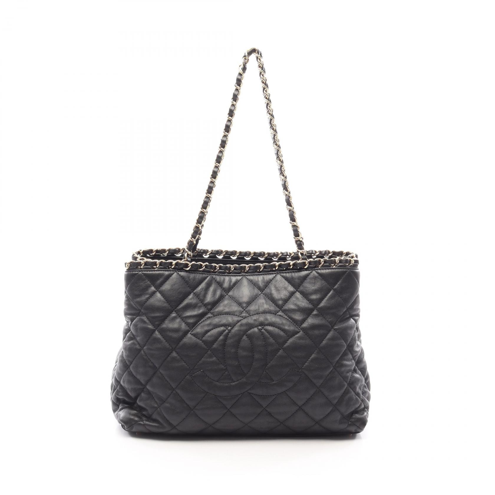 シャネル CHANEL マトラッセ トートバッグ バッグ レザー レディース ブラック系 【中古】