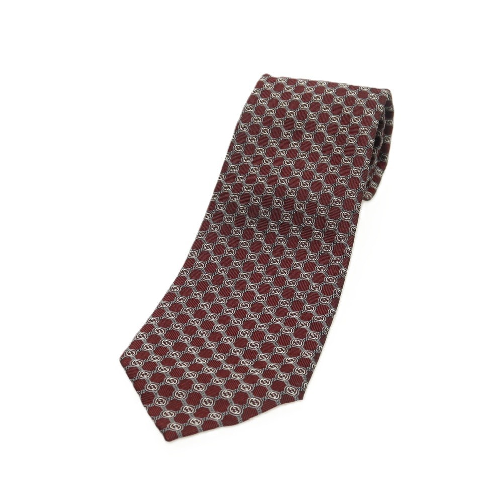 A (未使用に近い)】【中古】グッチ GUCCI シルク GGパターン ネクタイ