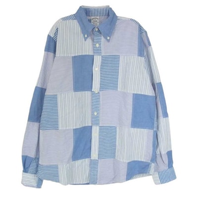 Brooks Brothers ブルックスブラザーズ 長袖シャツ パッチワーク 長袖 シャツ ブルー系 M【中古】