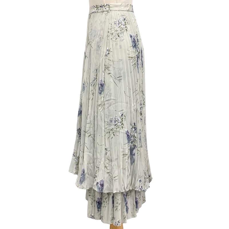 セリーヌ CELINE ボトムス プリーツスカート ロングスカート 花柄 シルク グレー 目立った傷や汚れなし】セリーヌ CELINE ボトムス プリーツスカート