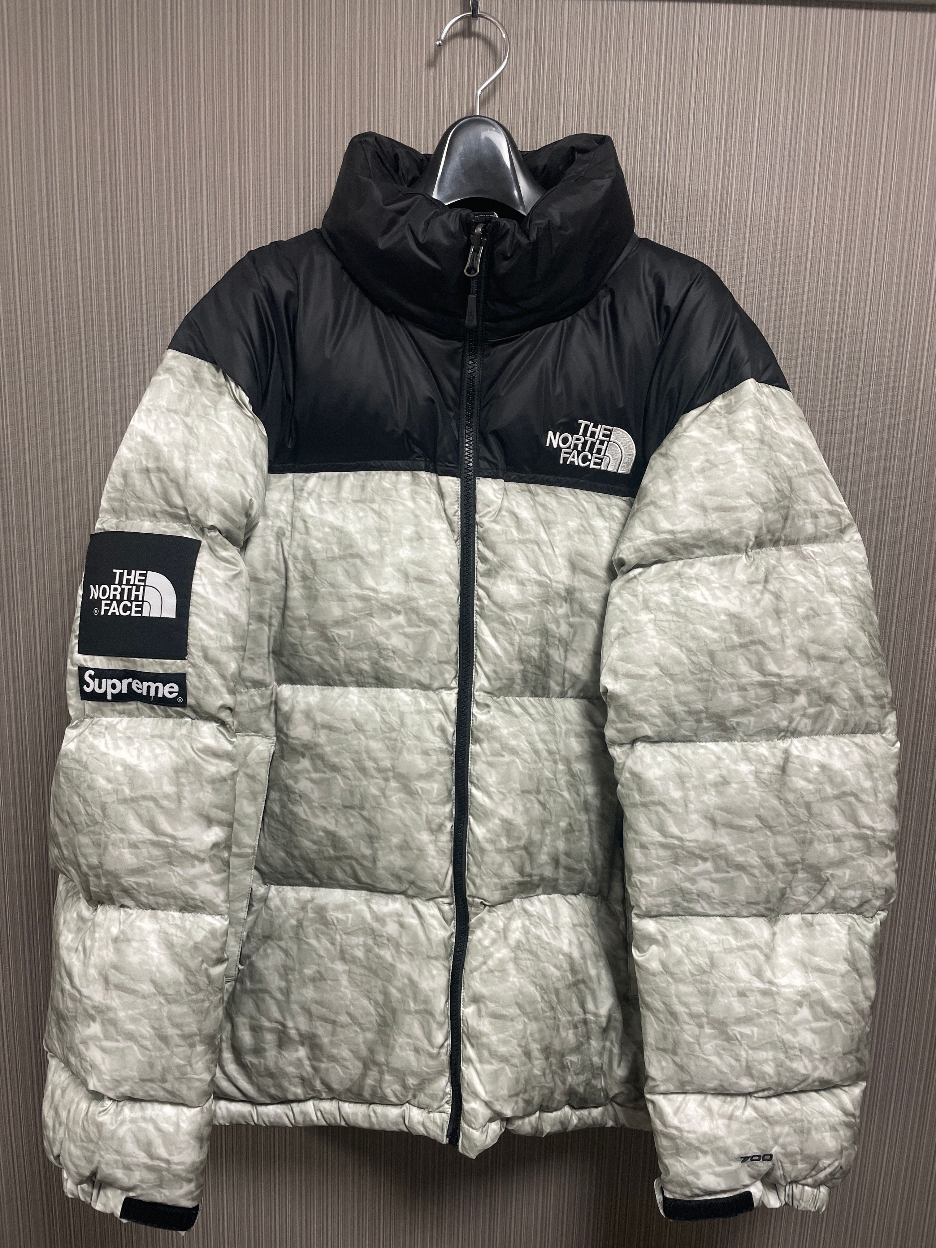 Supreme x The North Face Nuptse Jacket "White Paper Print"