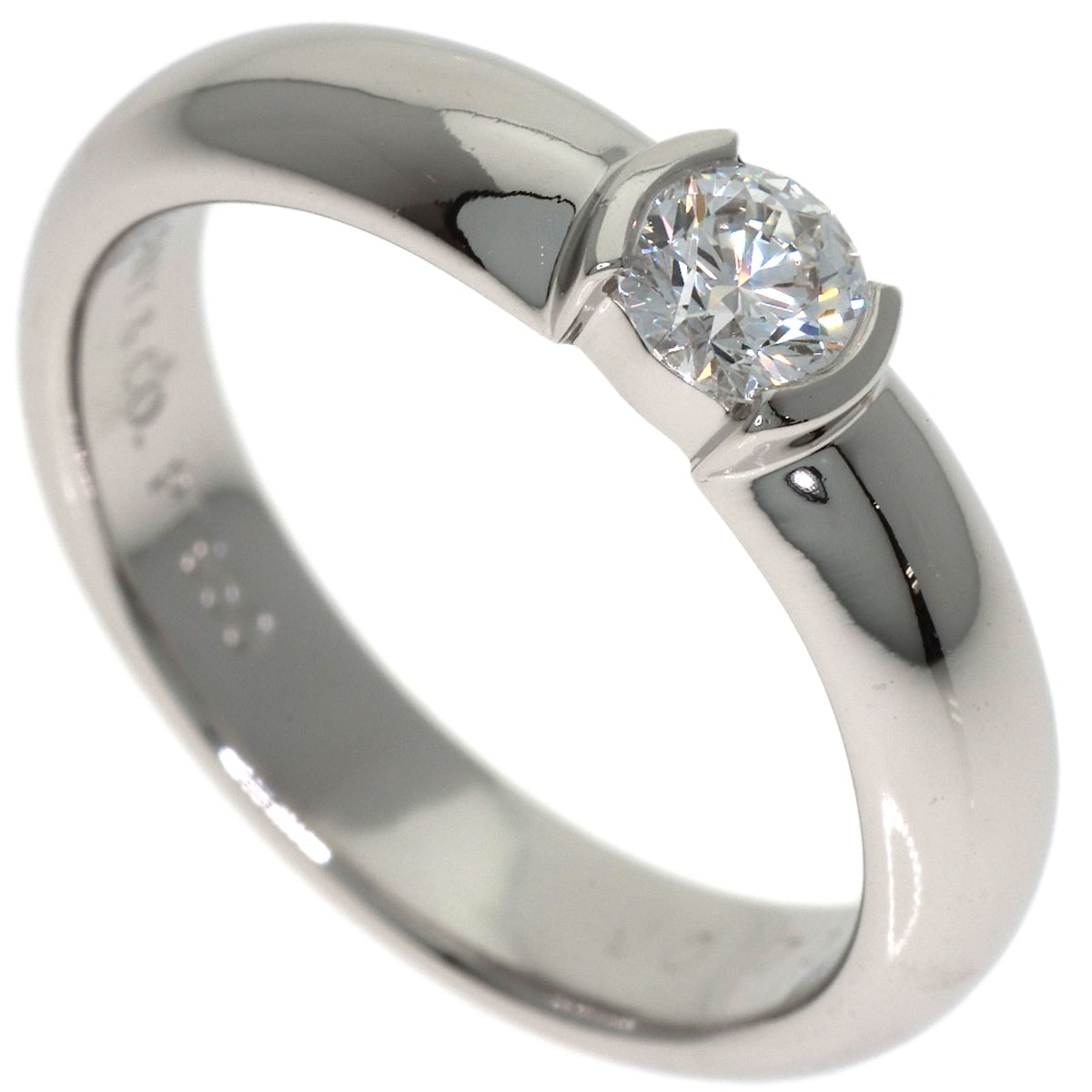 TIFFANY&Co. ティファニー ドッツ ソリティア ダイヤモンド リング・指輪 PT950 レディース [中古]