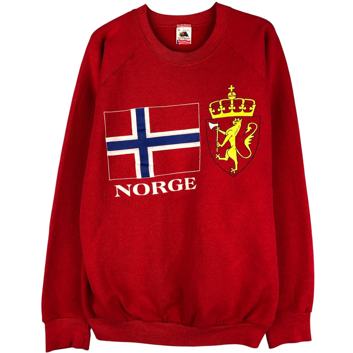 古着 90年代 フルーツオブザルーム FRUIT OF THE LOOM NORWAY ノルウェー プリントスウェットシャツ トレーナー USA製 メンズXL相当 ヴィンテージ/eaa596307