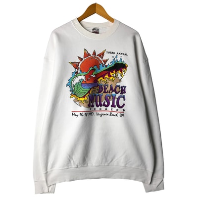 古着 フルーツオブザルーム FRUIT OF THE LOOM HEAVY cotton バンド スウェットシャツ トレーナー USA製 メンズXXL相当/eaa606534