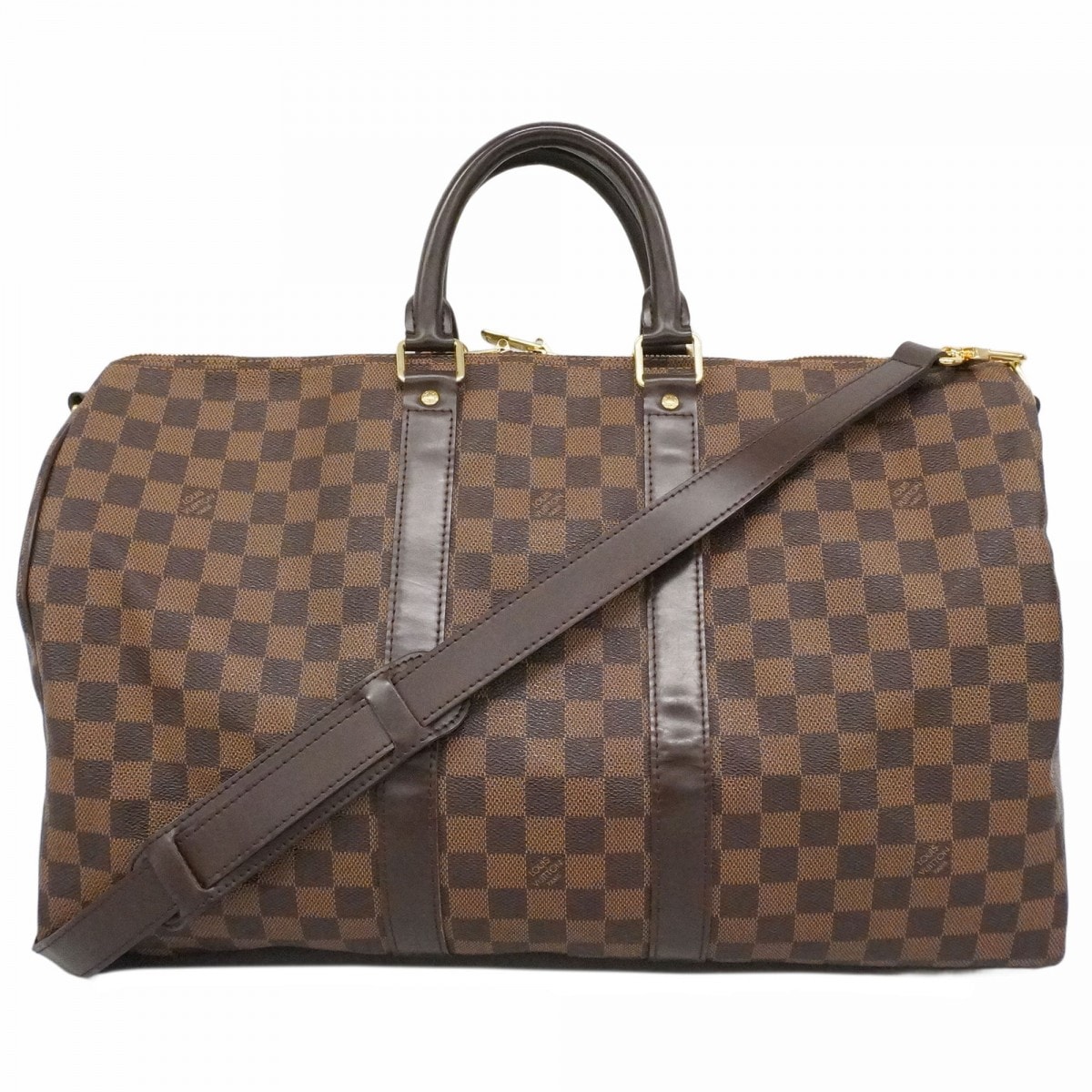 【6dd4555】ルイヴィトン ボストンバッグ ダミエ キーポルバンドリ―ル45 N41428 エベヌ【中古】メンズ レディース ユニセックス