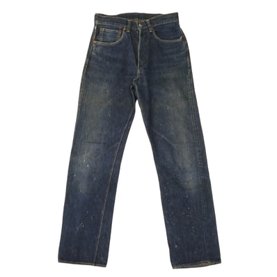 Levi's リーバイス デニムパンツ 50s 501XX 革パッチ トップボタンリペア交換 リベット裏刻印14 センターループ デニム パンツ インディゴブルー系【中古】