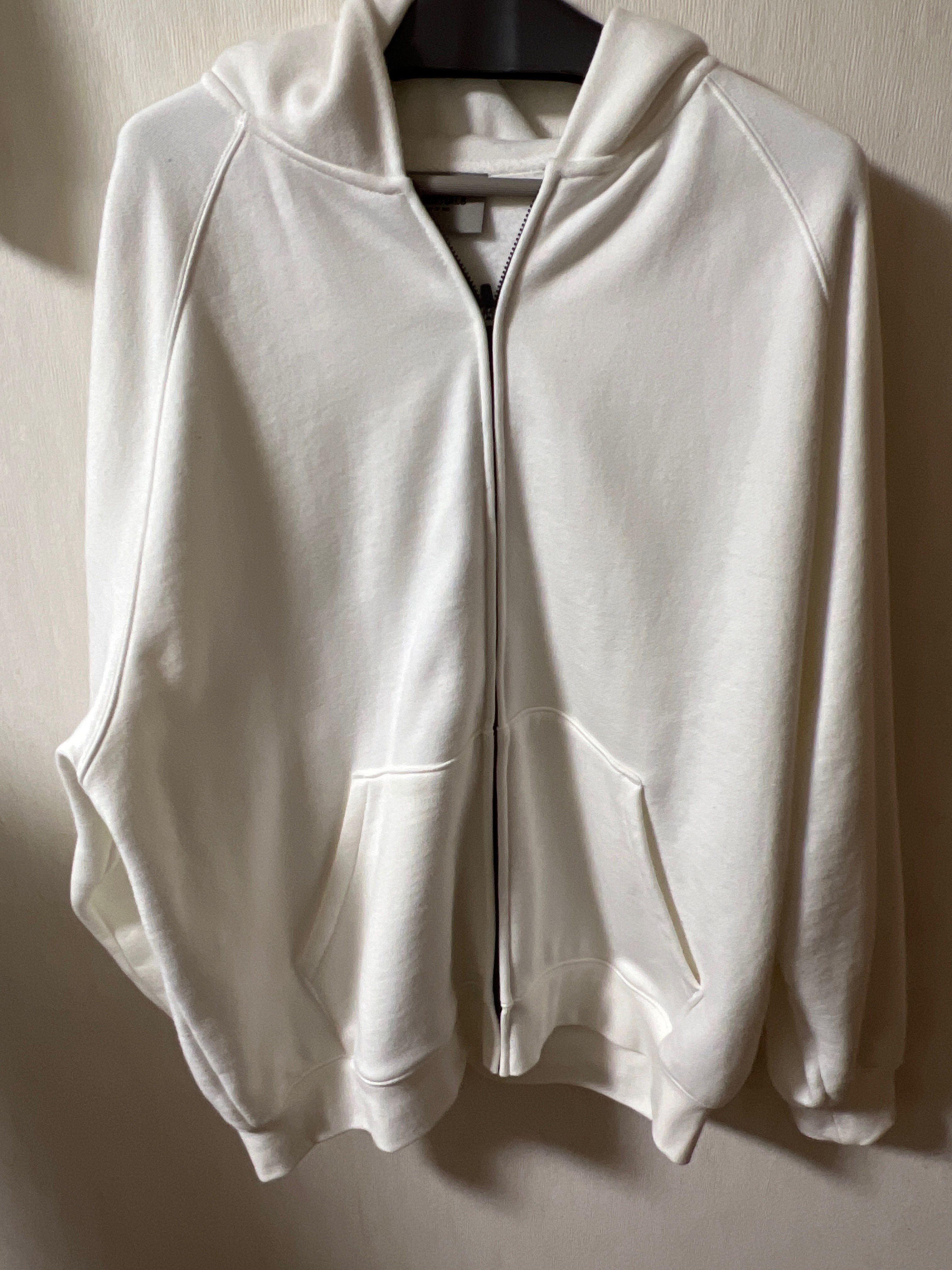 FEAR OF GOD ESSENTIALS 3D Silicon Applique Full Zip Up Hoodie "White"