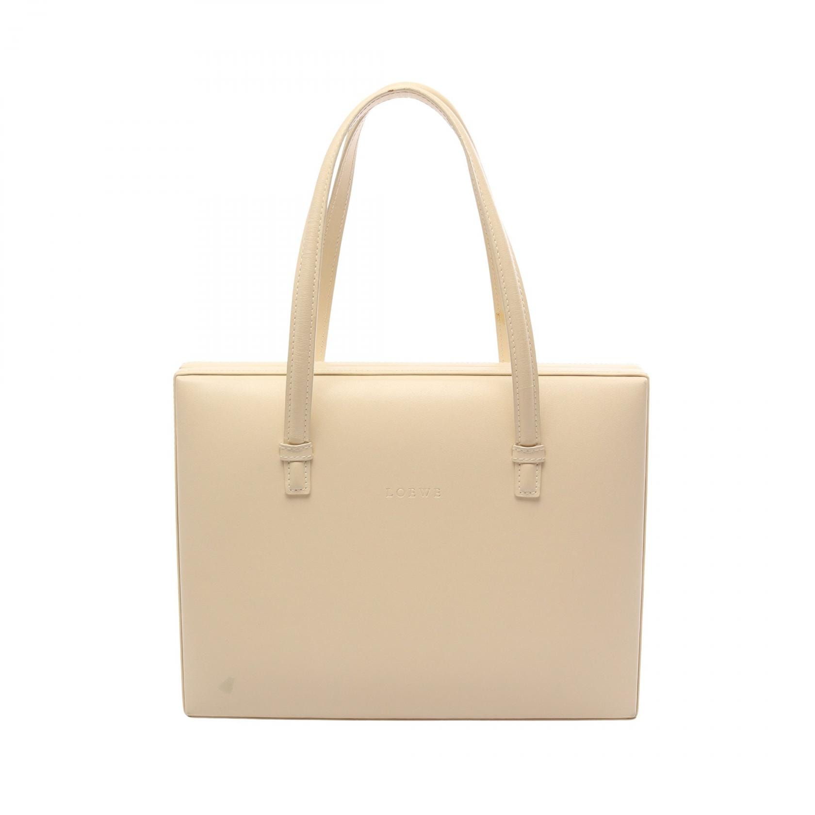 ロエベ LOEWE ハンドバッグ バッグ レザー レディース アイボリー系 【中古】