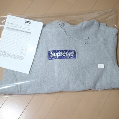 Supreme Bandana Box Logo Hooded Sweatshirt "Grey"