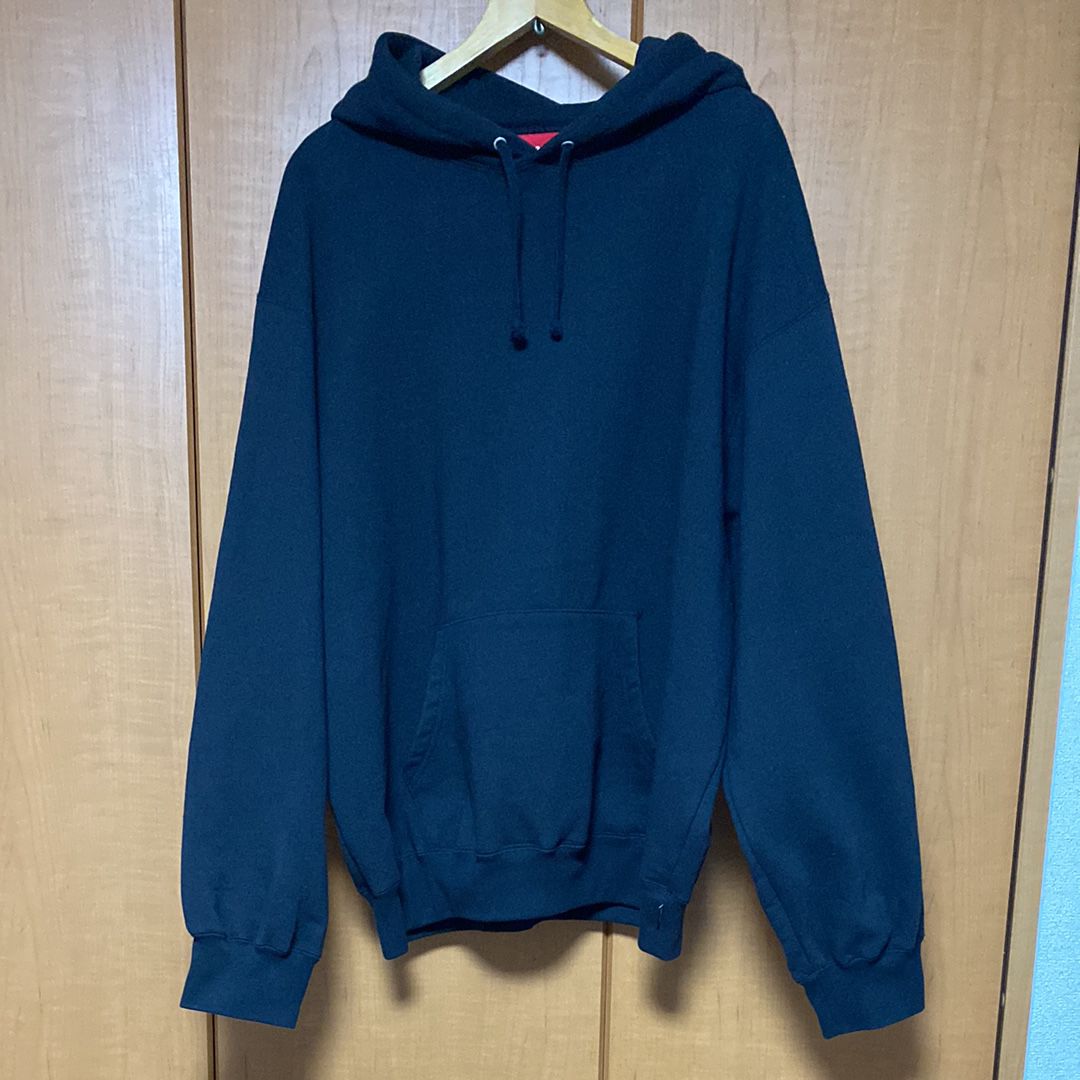 Supreme Satin Applique Hooded Sweatshirt "Black"