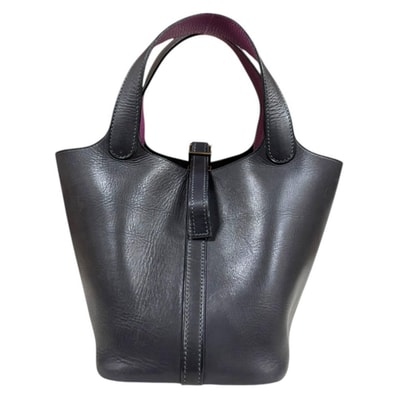 エルメス ピコタンPM ハンドバッグ レザー ブラック レディース HERMES 中古