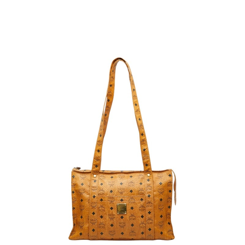 エム シー エム ヴィセトス モノグラム ハンドバッグ トートバッグ ブラウン レザー レディース MCM 【中古】