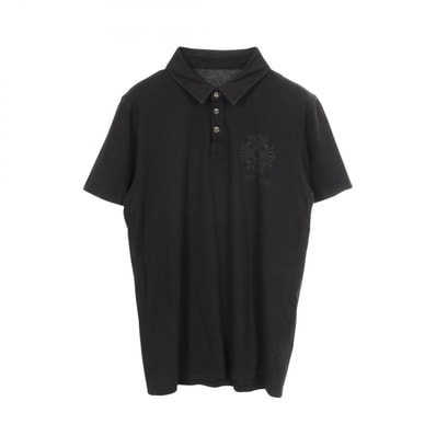 クロムハーツ CHROME HEARTS CHクロス ポロシャツ 衣料品 トップス コットン メンズ ブラック系 【中古】
