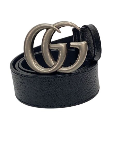 Gucci DoubleG Buckle Leather Belt "Black/Silver"