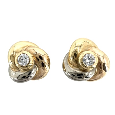CARTIER カルティエ ピアス トリニティ ジュエリー アクセサリー 750 18金 K18イエローゴールド K18ホワイトゴールド K18ピンクゴールド ダイヤモンド レディース 約5.2g【中古品】