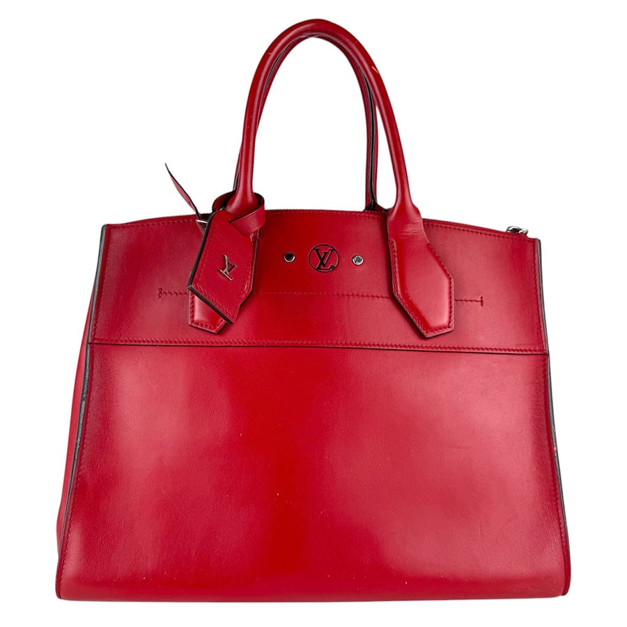 ルイ ヴィトン LOUIS VUITTON ハンドバッグ ショルダーバッグ シティスティーマーMM レザー レッド シルバー レディース M51027【中古】 z9099