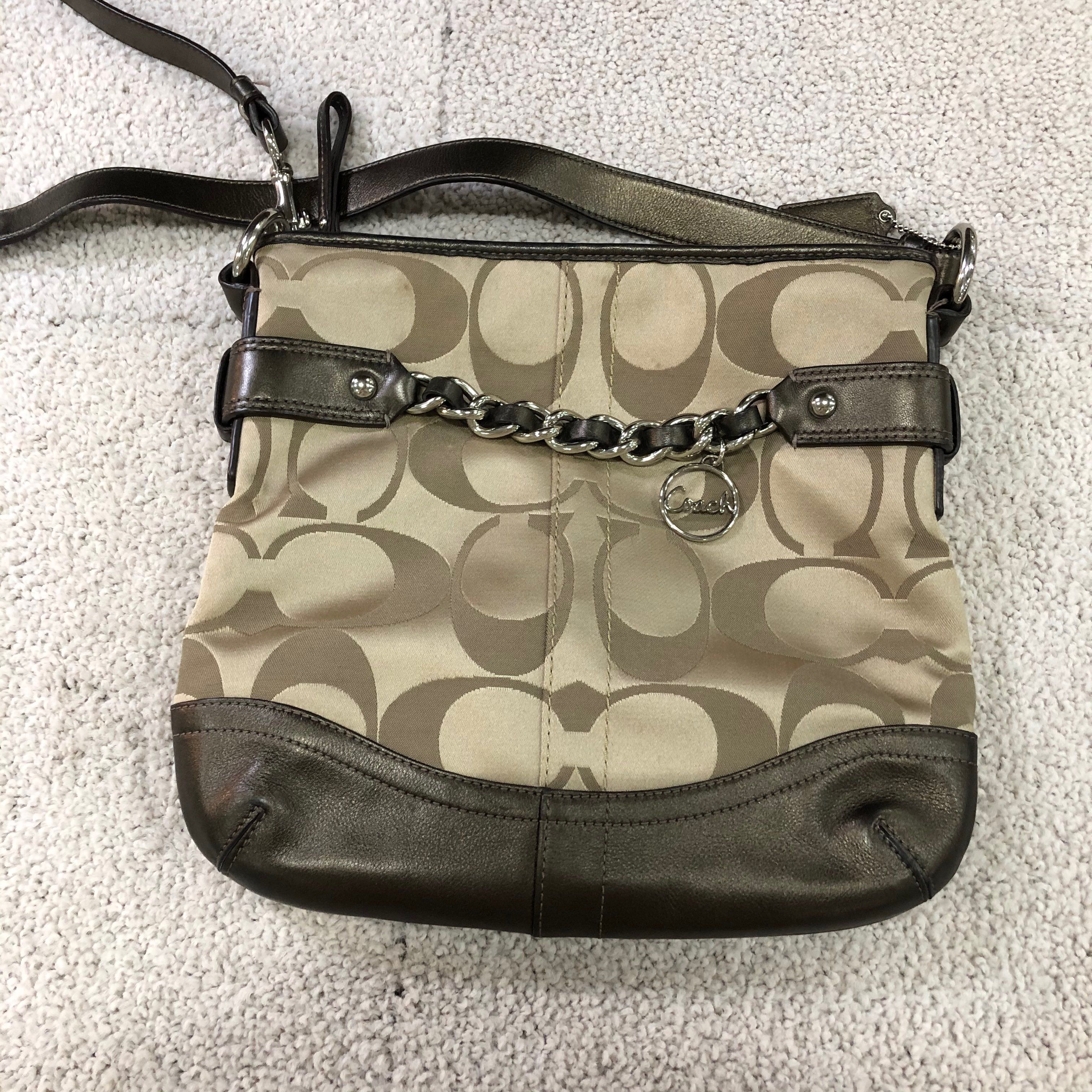 COACH Signature Shoulder Bag "Beige"