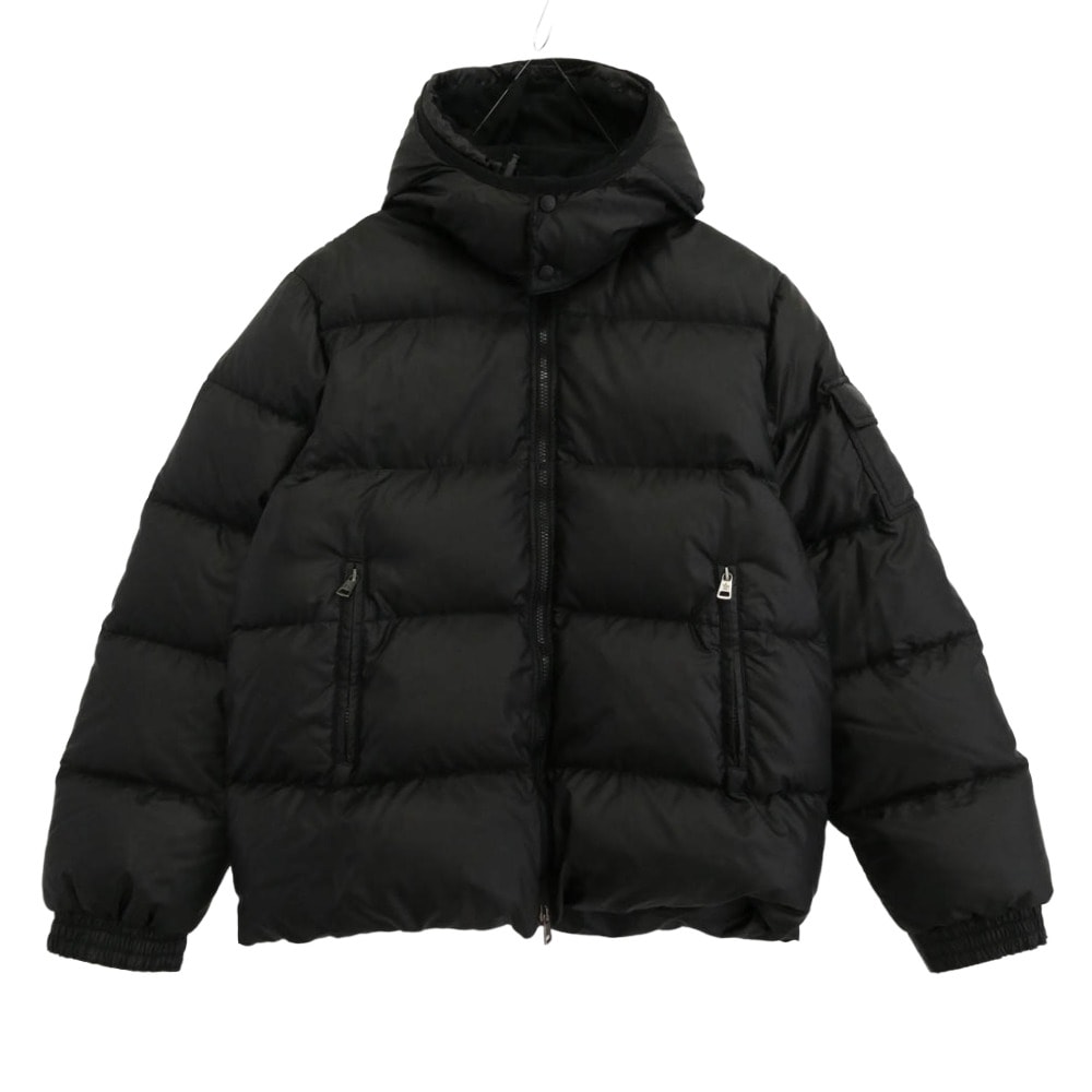 MONCLER モンクレール ダウンジャケット ペッパージャパンコーポレーションタグ TESSUTO TISSU MATERIAL フーデッド ダウンジャケット ブラック系 1【中古】