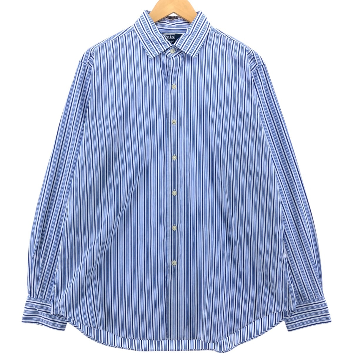 古着 ラルフローレン Ralph Lauren POLO by Ralph Lauren 長袖 ストライプシャツ メンズL相当/eaa537579