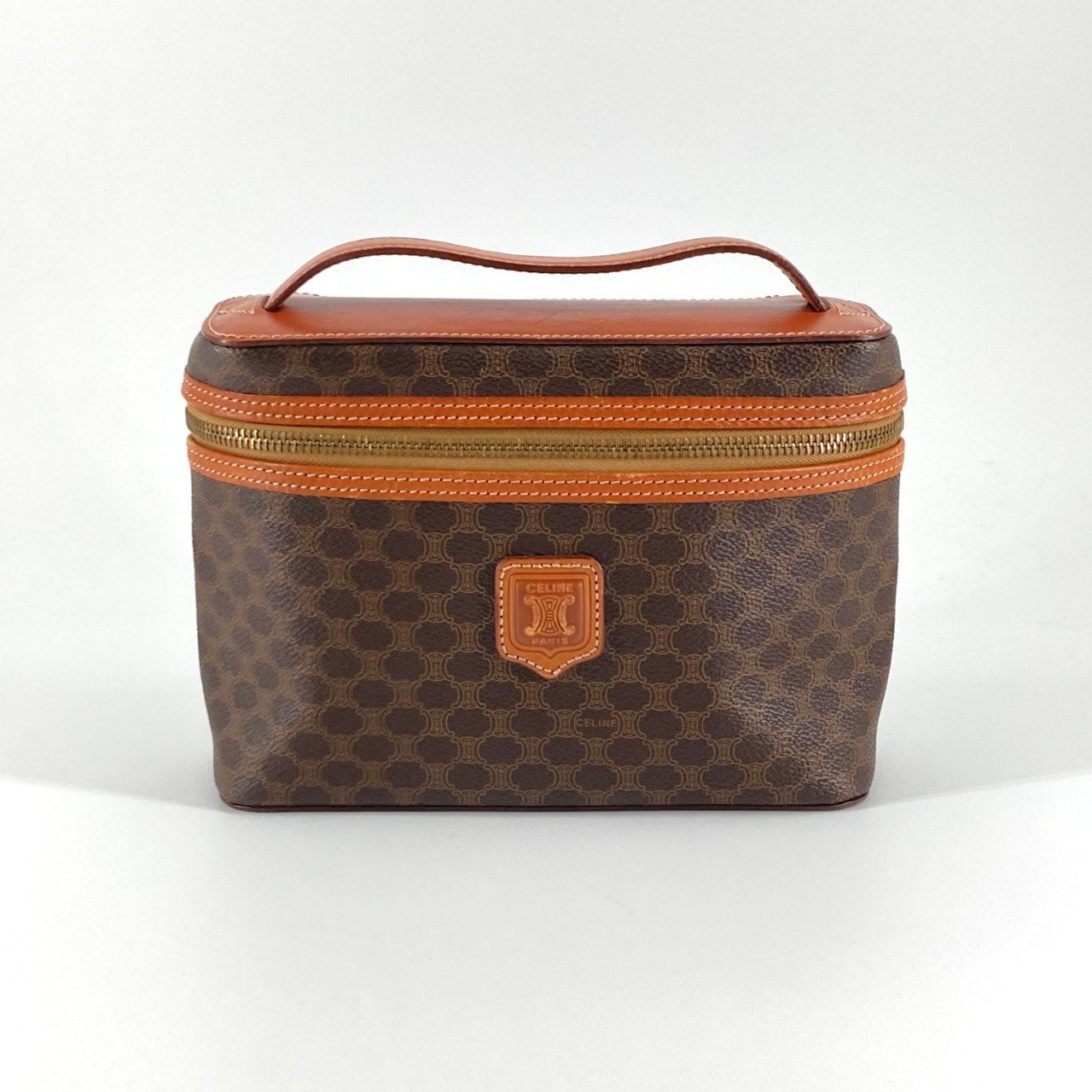 CELINE(セリーヌ) マカダム柄 バニティ ポーチ ブラウン