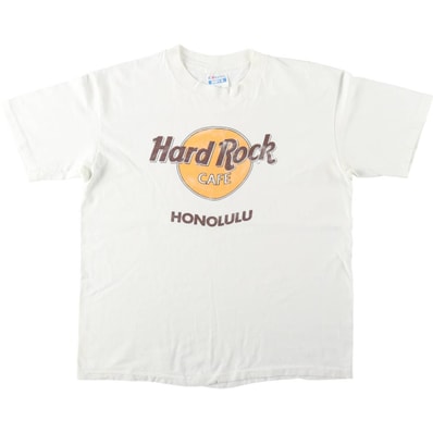 古着 80年代 ヘインズ Hanes HARD ROCK CAFE ハードロックカフェ 青タグ アドバタイジングTシャツ USA製 メンズL相当 ヴィンテージ/eaa650369