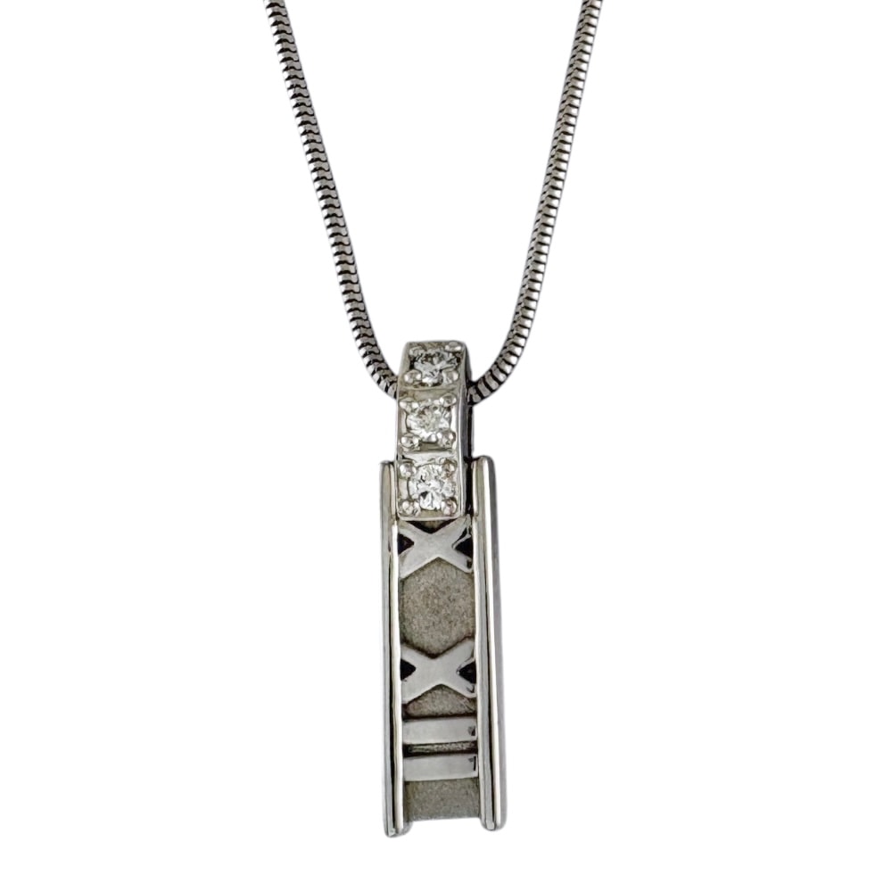 ティファニー アトラスバー ネックレス 18金 K18ホワイトゴールド ダイヤモンド レディース TIFFANY&Co.  中古