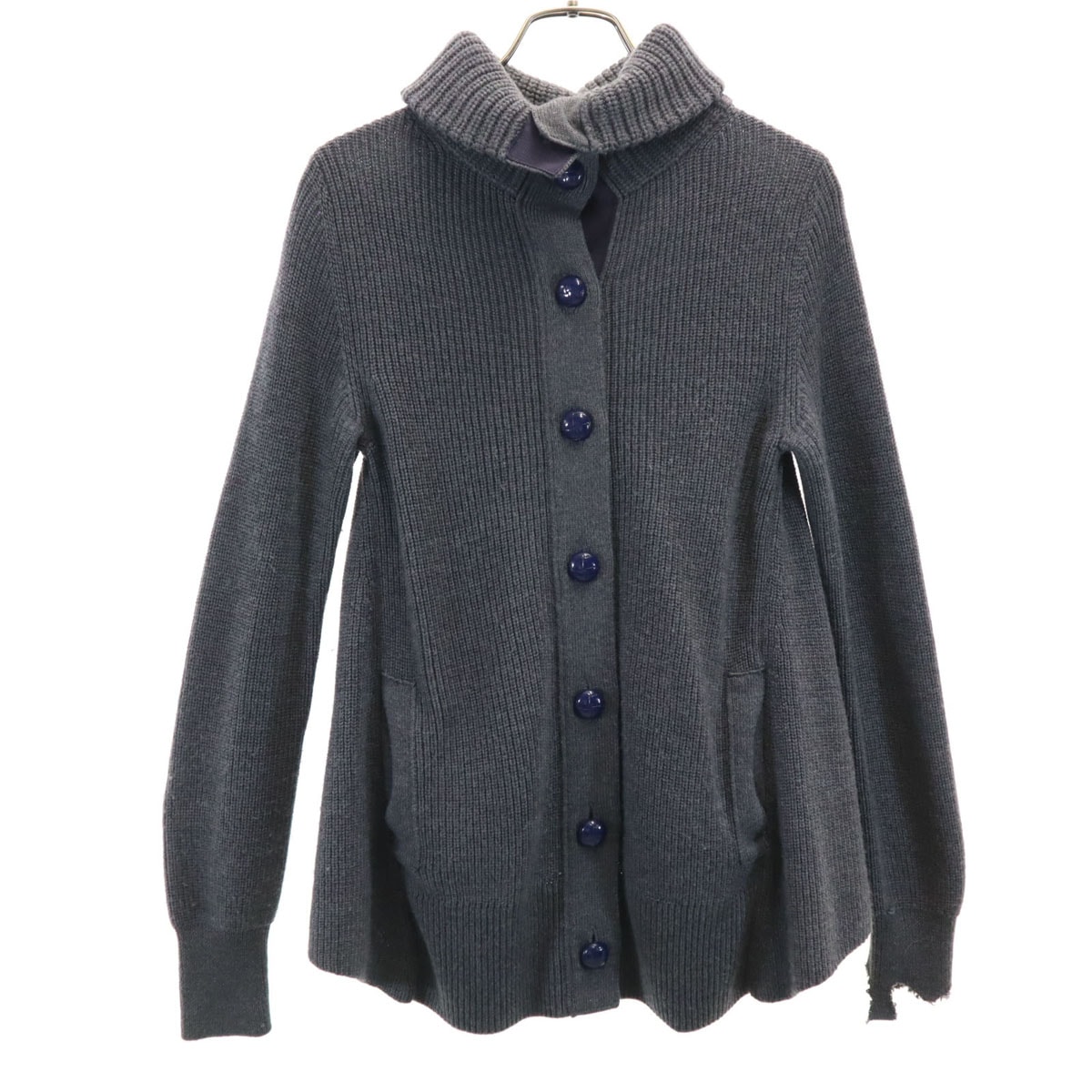 sacai luck サカイラック 日本製 長袖 フレア ニット 1 チャコールグレー セーター