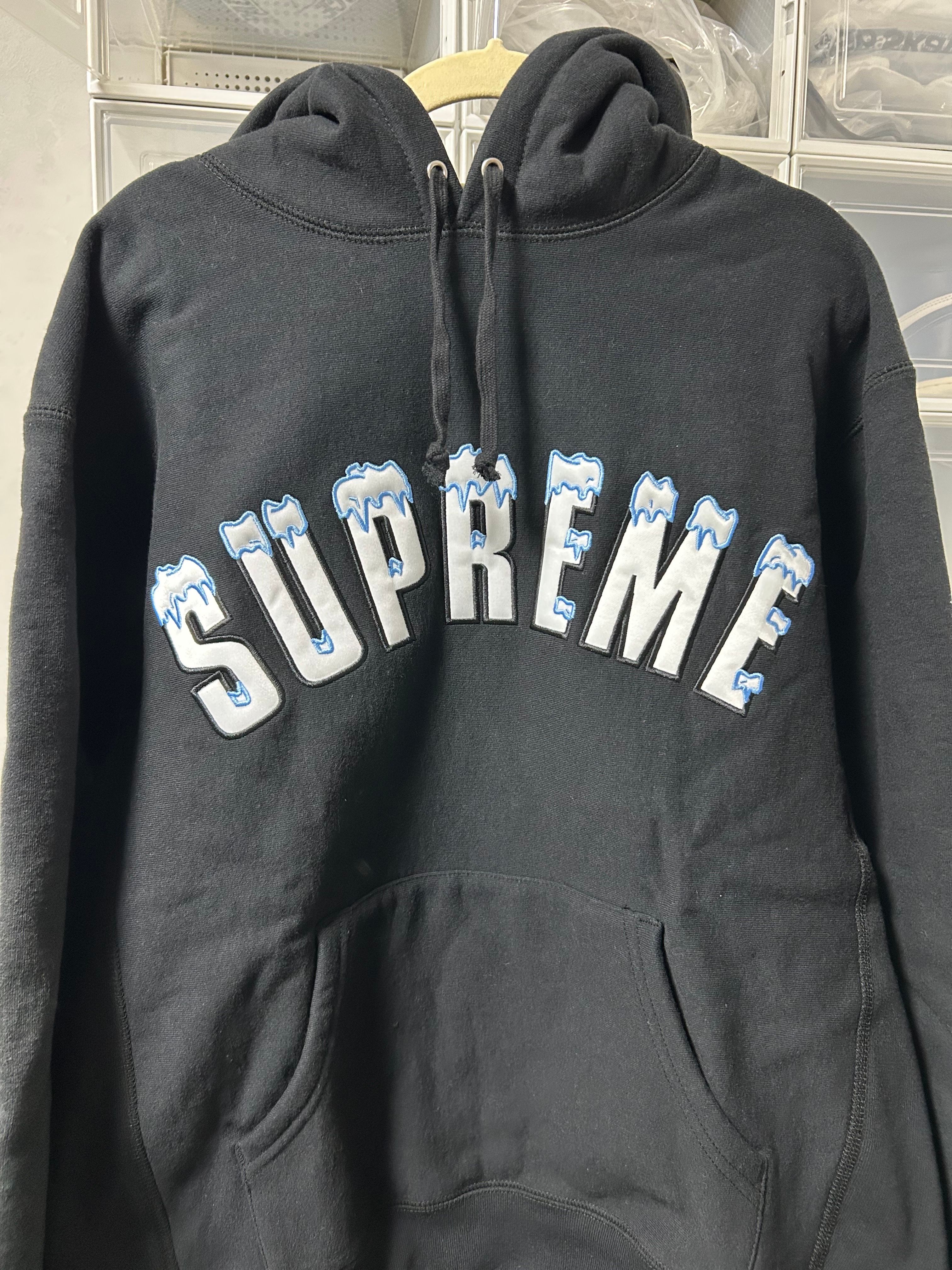 Supreme Icy Arc Hooded Sweatshirt "Black"