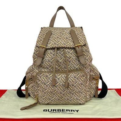 BURBERRY バーバリー TBモノグラム ナイロン レザー リュックサック ベージュ
3014g