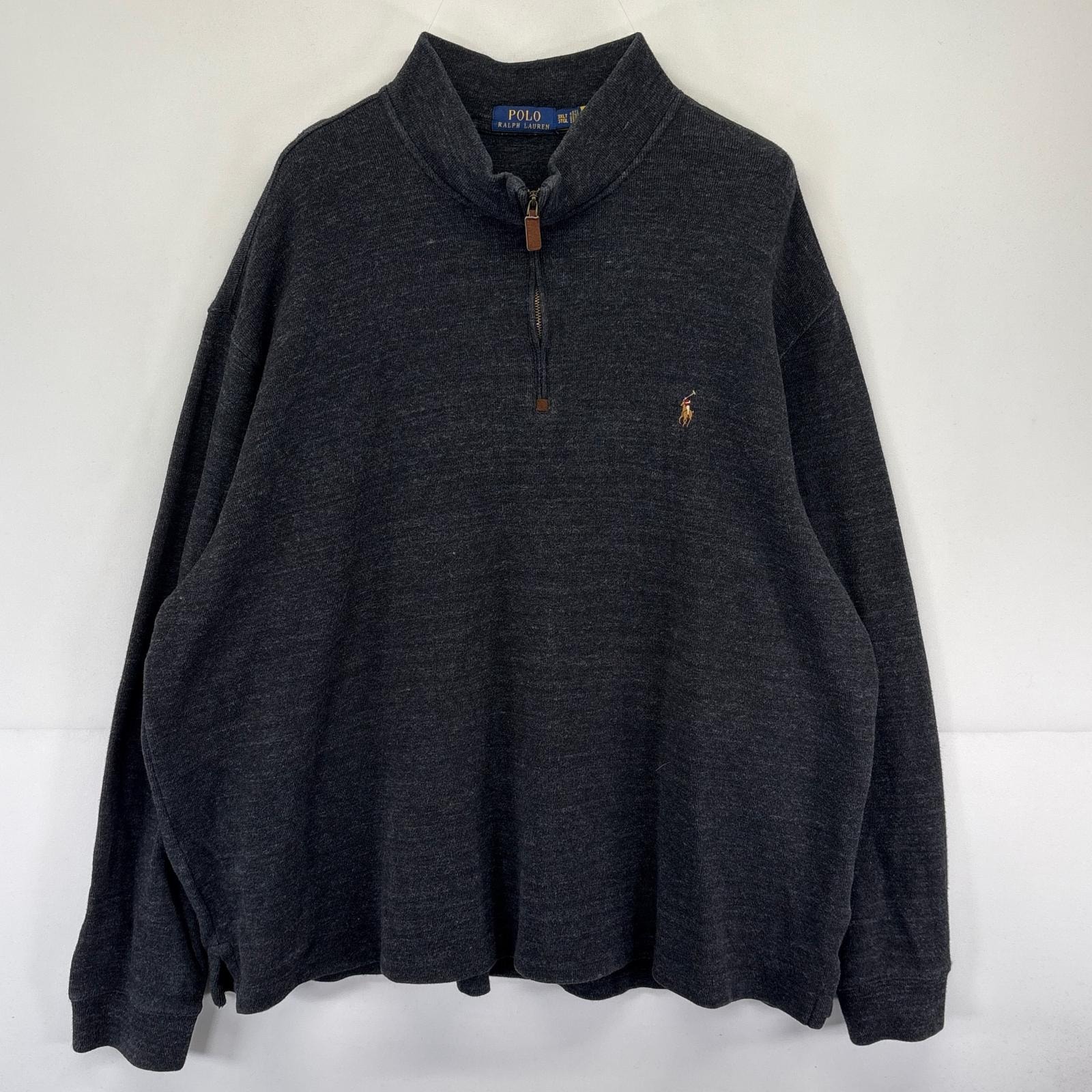 古着 ポロ・ラルフローレン POLO RALPH LAUREN スウェット 大きいサイズ ワンポイントロゴ刺繍 トレーナー 3XL  グレー系 メンズ