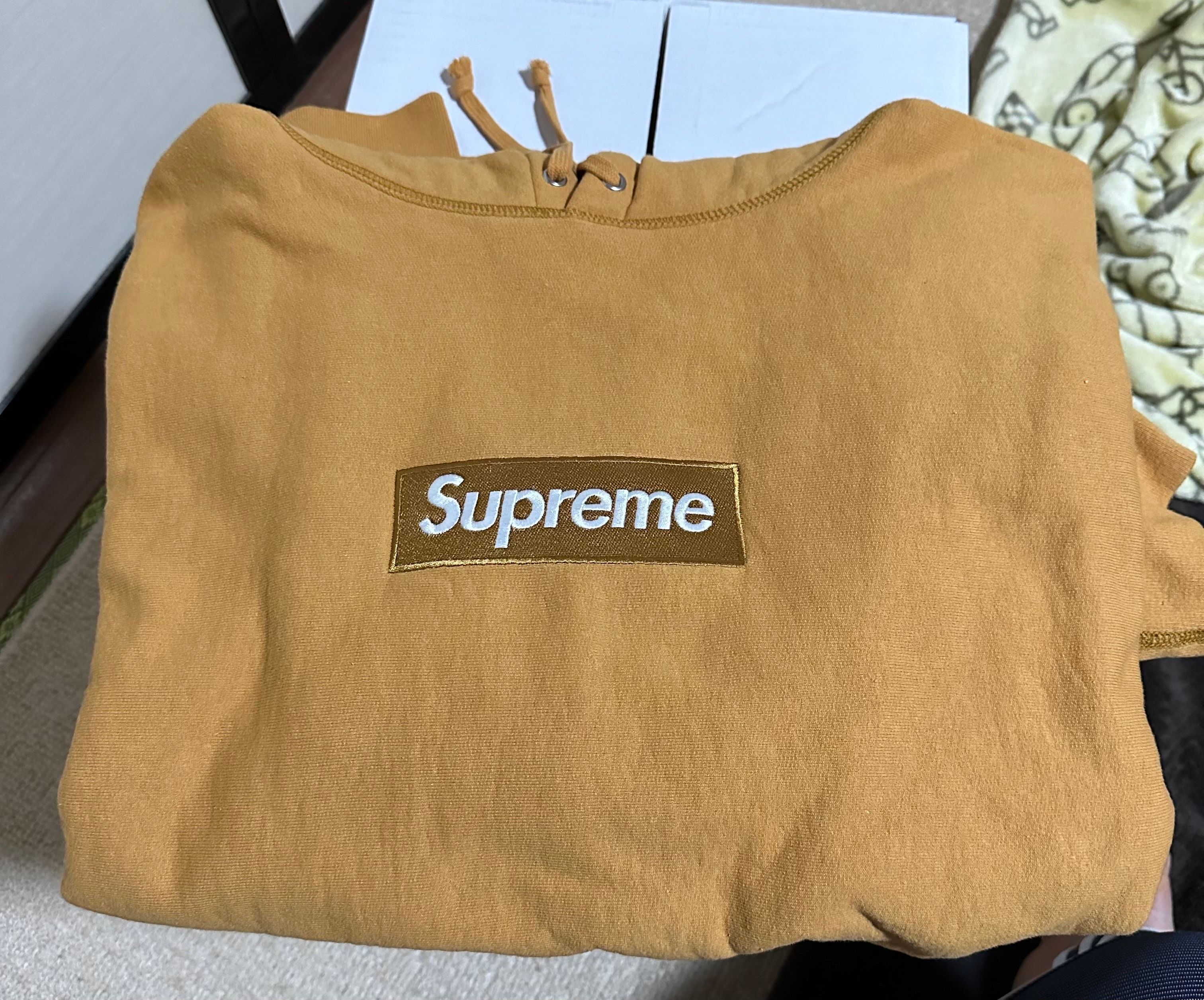 Supreme Box Logo Hooded Sweatshirt "Light Mustard" (21FW)