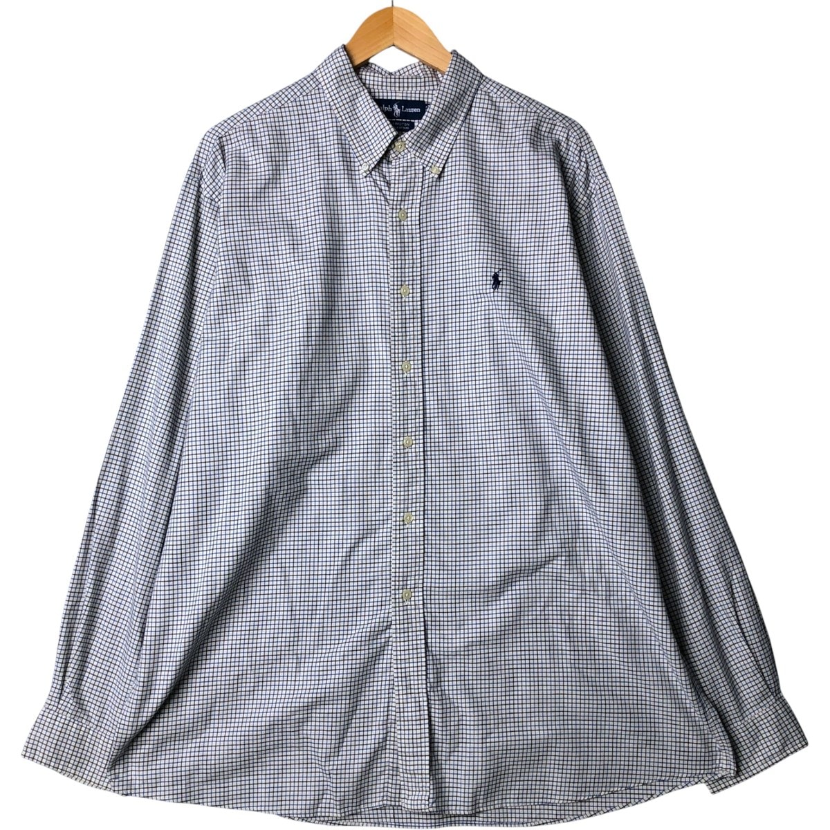 古着 ラルフローレン Ralph Lauren ELLINGTON 長袖 ボタンダウンチェックシャツ メンズXXL相当/eaa575321
