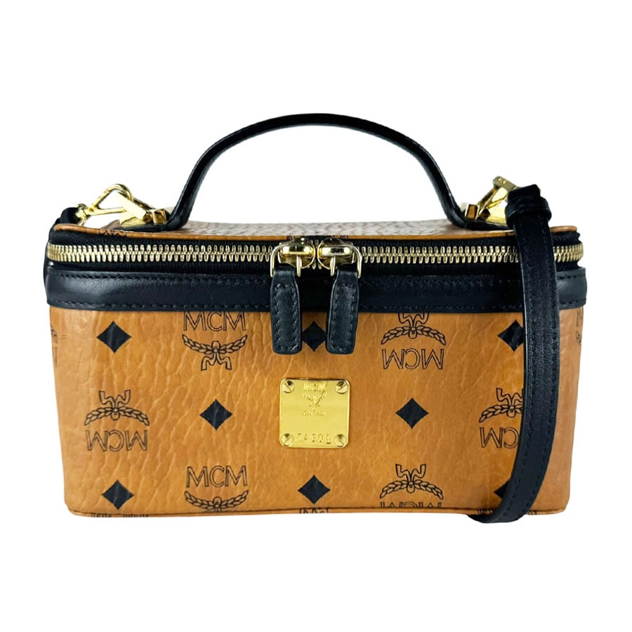 エム シー エム MCM ショルダーバッグ レザー ブラウン/ブラック レディース【中古】 z10647
