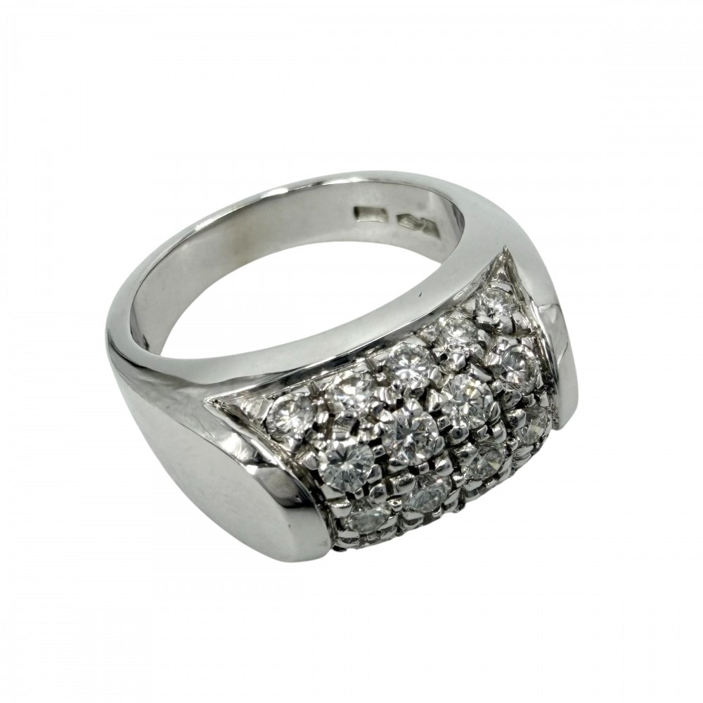 BVLGARI ブルガリ 指輪 トロンケットリング ジュエリー アクセサリー Au750 18金WG K18ホワイトゴールド ダイヤモンド 約12号 レディース 約11.1g【中古品】