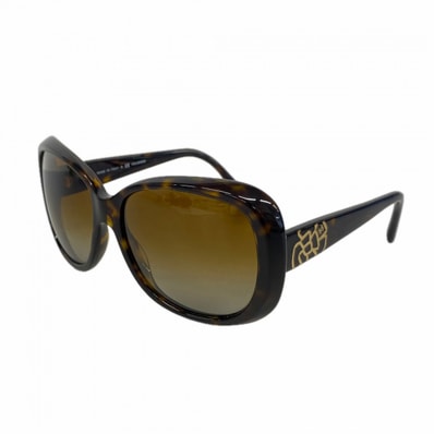 ★最終価格★SALE【6db1417】シャネル サングラス 5248 プラスチック ダークブラウン シャンパンゴールド金具【中古】レディース