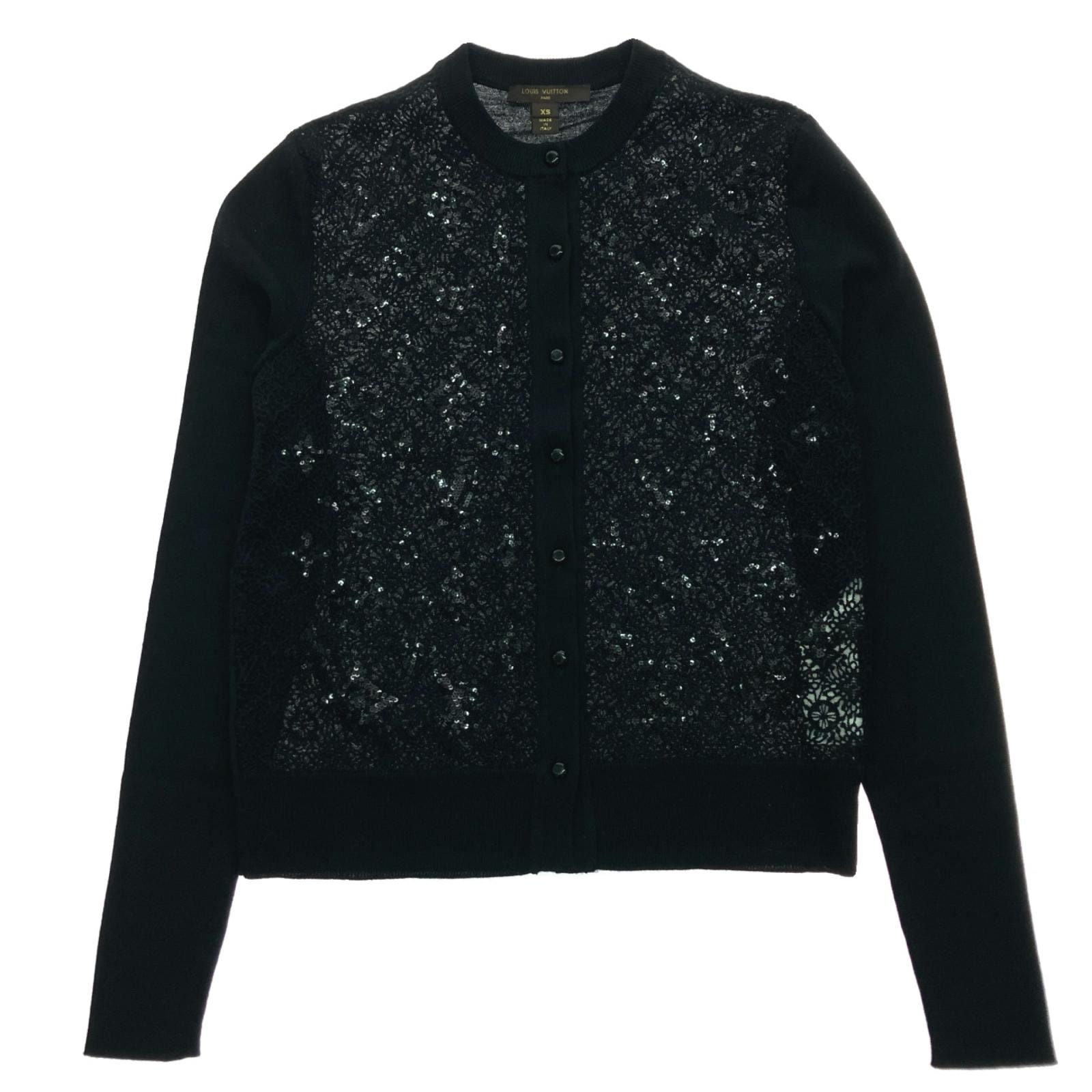 $$ LOUIS VUITTON ルイヴィトン レディース カーディガン XSサイズ ブラック
