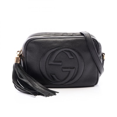 グッチ GUCCI ソーホー ディスコバッグ インターロッキングG ショルダーバッグ バッグ レザー レディース ブラック系 308364 【中古】