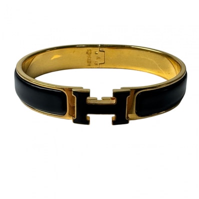 エルメス HERMES クリッククラックH ブレスレット ブラック ゴールド メンズ