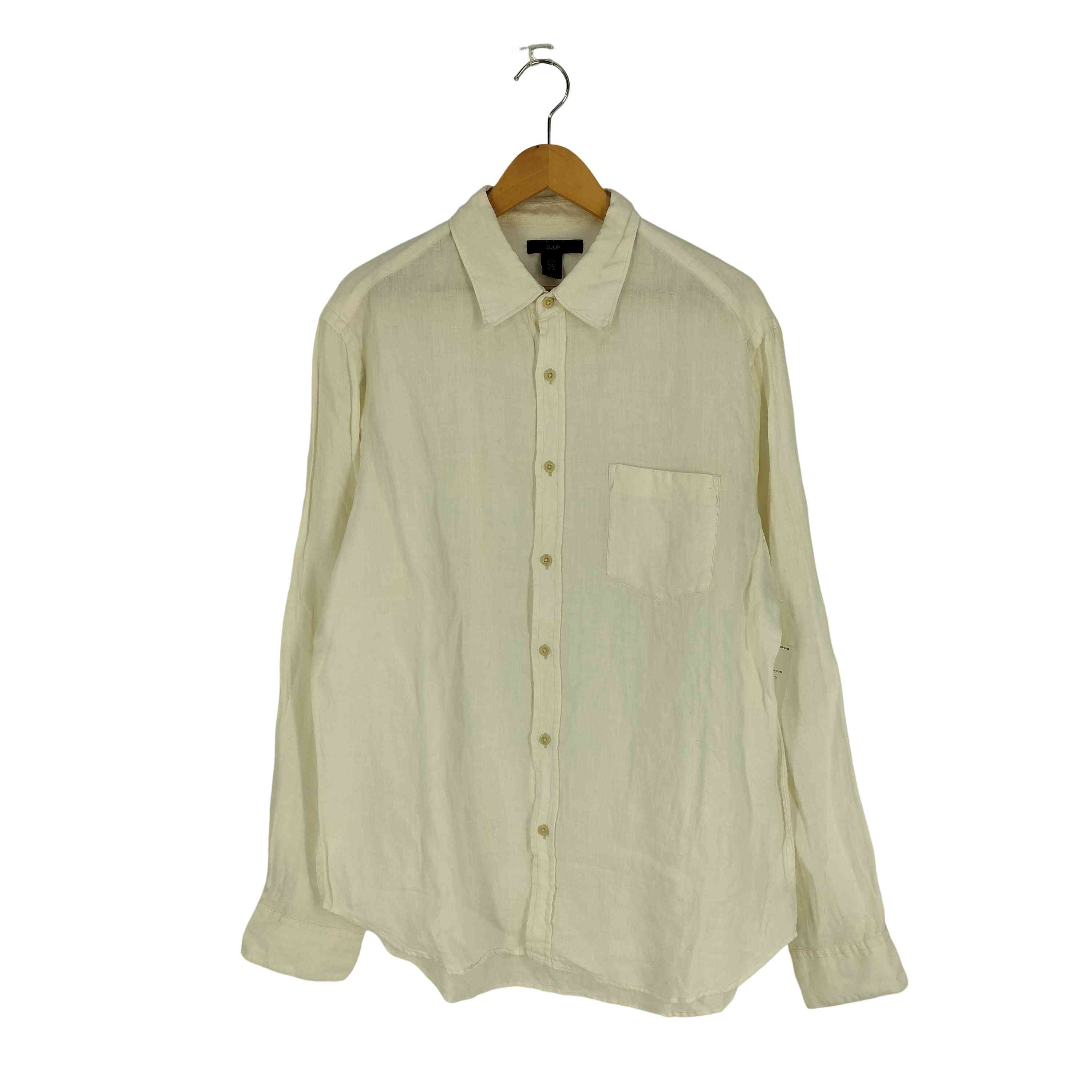 00S OLD GAP  リネン100% レギュラーカラーシャツ【1140976465874】