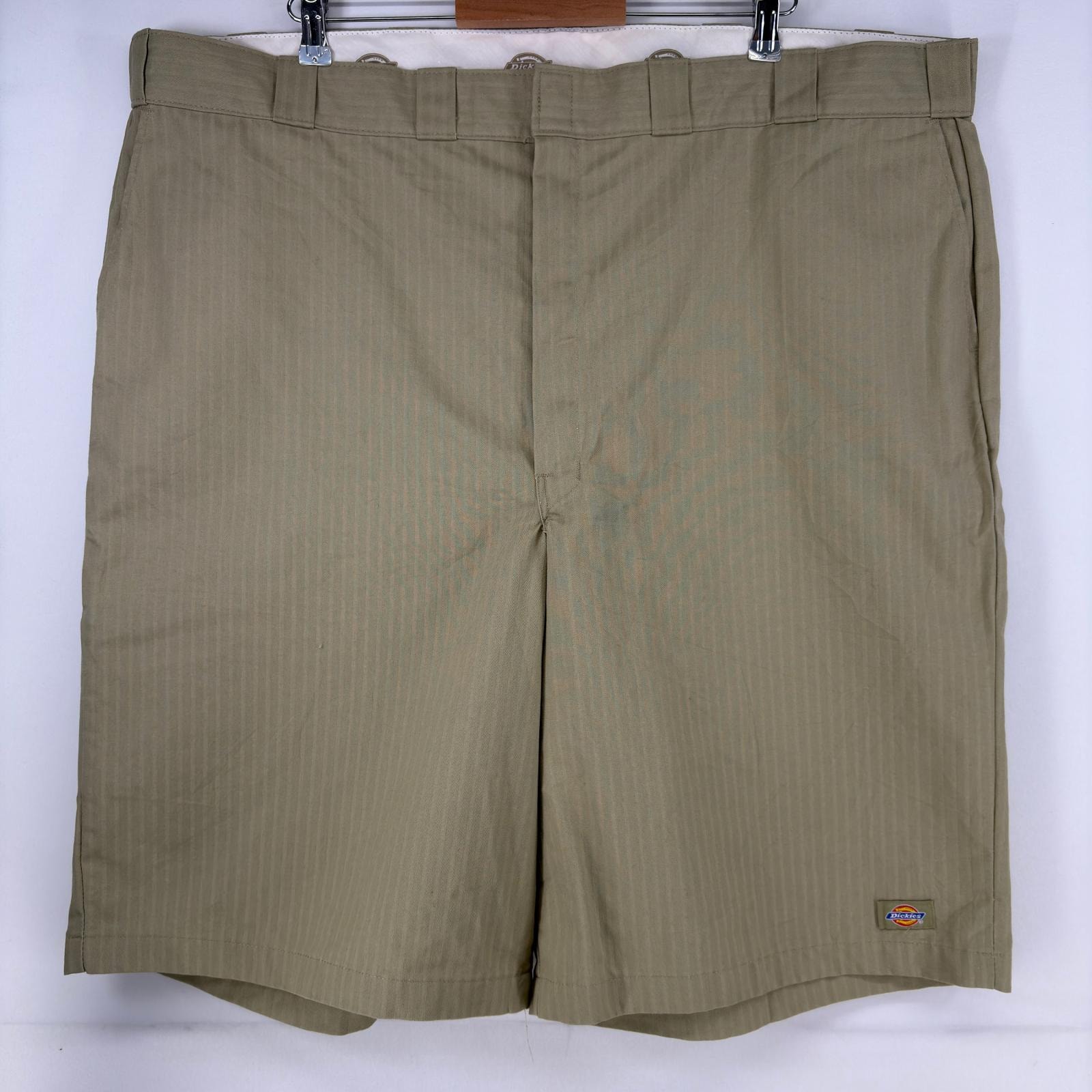 古着 ディッキーズ Dickies ショートパンツ ワーク 大きいサイズ ジップ ストライプ ハーフパンツ w48 ベージュ ストライプ メンズ