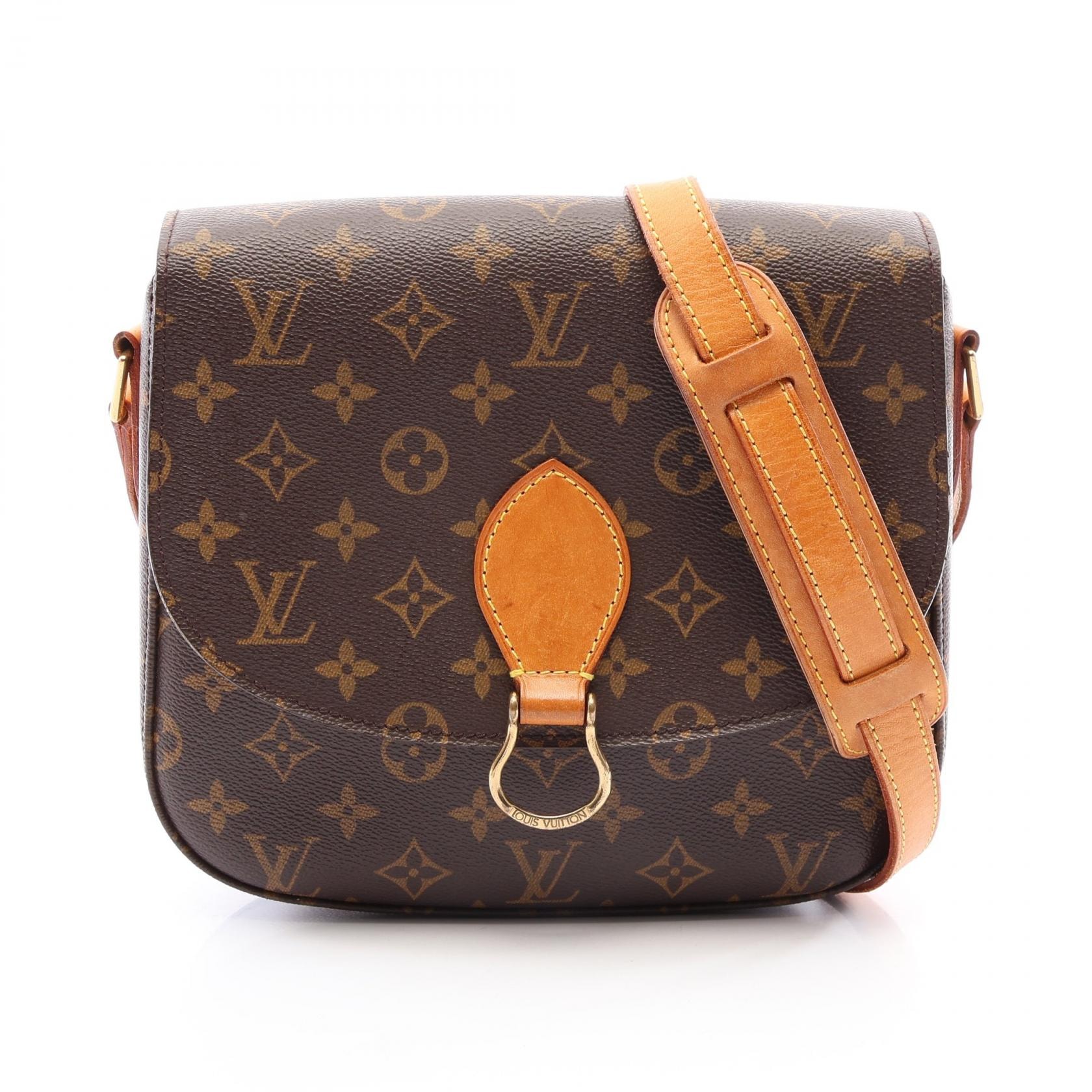 ルイ・ヴィトン LOUIS VUITTON サンクルーGM ショルダーバッグ バッグ PVCコーティングキャンバス レザー モノグラム レディース ブラウン系 M51242 【中古】