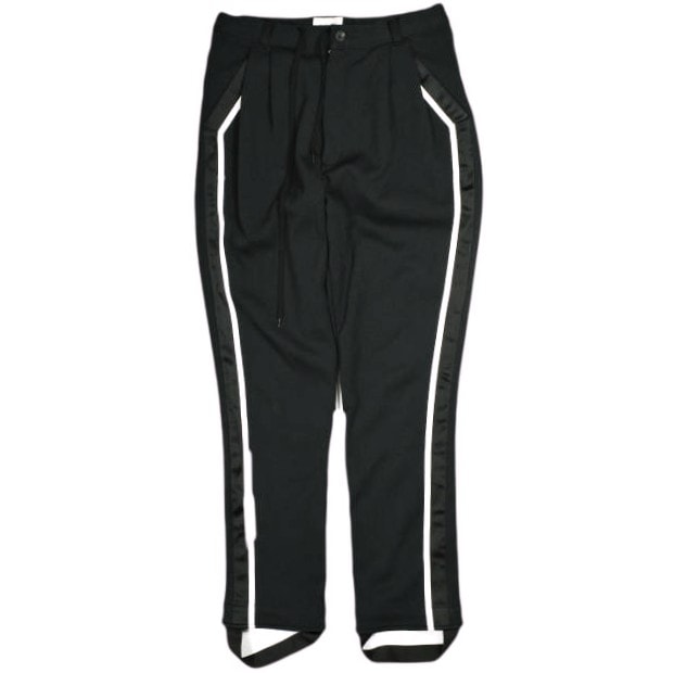 BED J.W. FORD ベッドフォード 日本製 CLOSET 03 4タックサイドライントラックパンツ 1 BLACK ジャージー トラウザーズ ボトムス g25578
