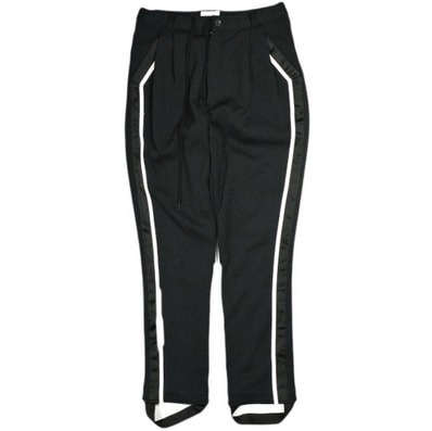 BED J.W. FORD ベッドフォード 日本製 CLOSET 03 4タックサイドライントラックパンツ 1 BLACK ジャージー トラウザーズ ボトムス g25578