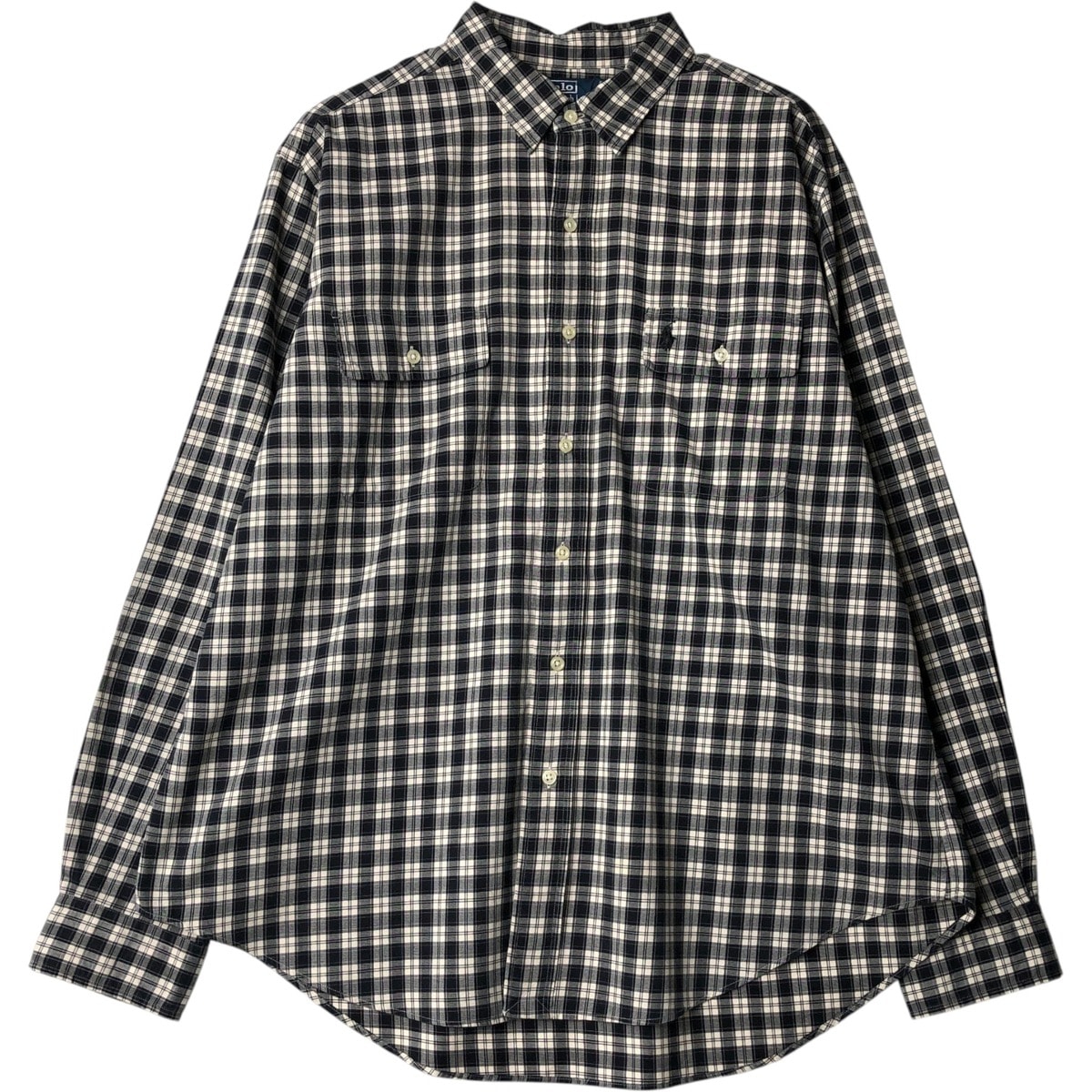 古着 ラルフローレン Ralph Lauren POLO by Ralph Lauren CLASSIC FIT 長袖 コットンチェックシャツ メンズXL相当/eaa650139