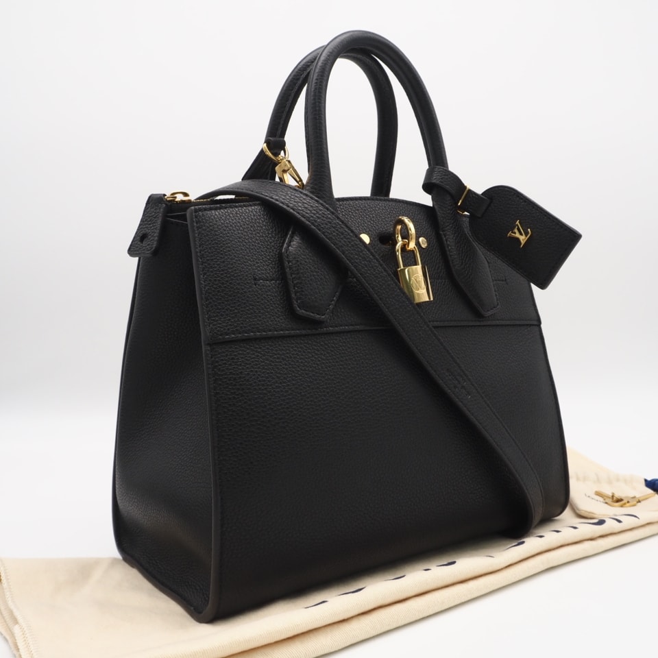 美品 LOUIS VUITTON ルイ・ヴィトン トリヨン シティ スティーマー PM ノワール M53028 2wayハンドバッグ ブラック トリヨンレザー レディース