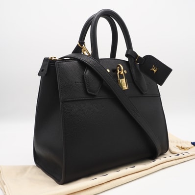 美品 LOUIS VUITTON ルイ・ヴィトン トリヨン シティ スティーマー PM ノワール M53028 2wayハンドバッグ ブラック トリヨンレザー レディース